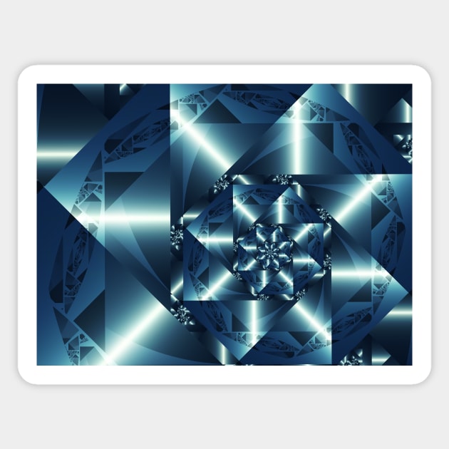 Blue Geometric Spiral Sticker by pinkal
